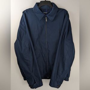 Vintage Nautica Harrington Mens Jacket XL Full Zip Lightweight Navy Blue Logo